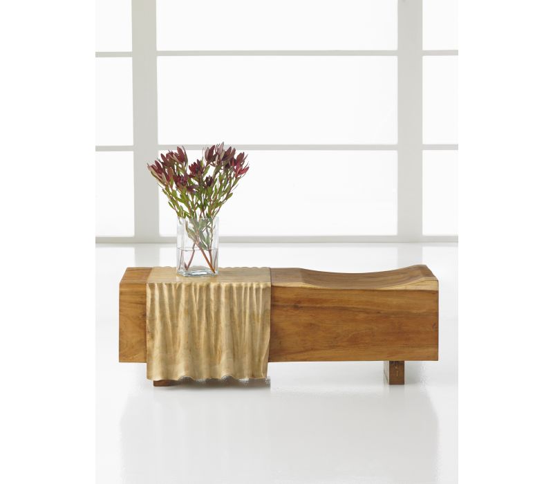 Draped Wooden Bench